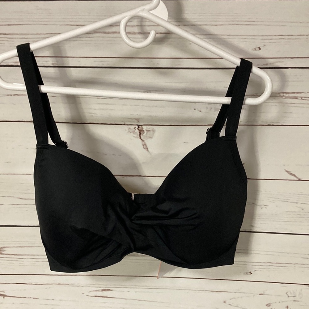 Swimsuits For All Bikini Top, NWT, Size 14, strappy back, black padded
